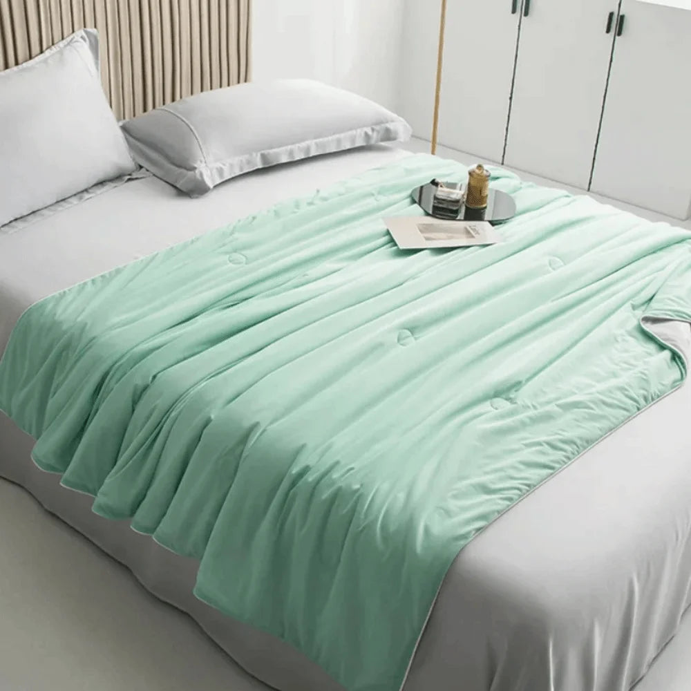 Double Side Air Condition Comforter Cooling Fabric Solid Color Summer Thin Quilt Quilting Lightweight Cooling Blanket Dormitory Vue
