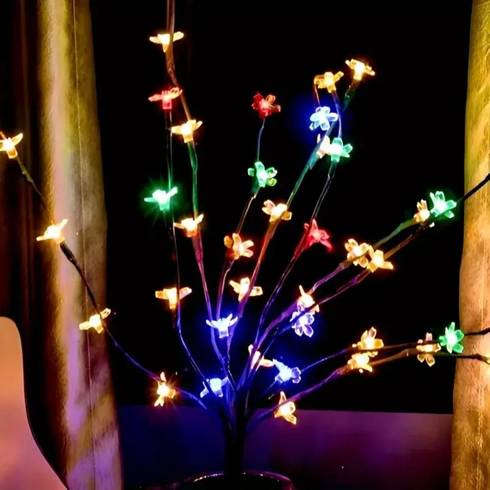 1pc 20LED Cherry Blossom Tree Landscape Lighting, Battery Powered, Used for Home Garden Wedding Birthday Christmas Festival Part Vue Multicolor 1PC 20LED