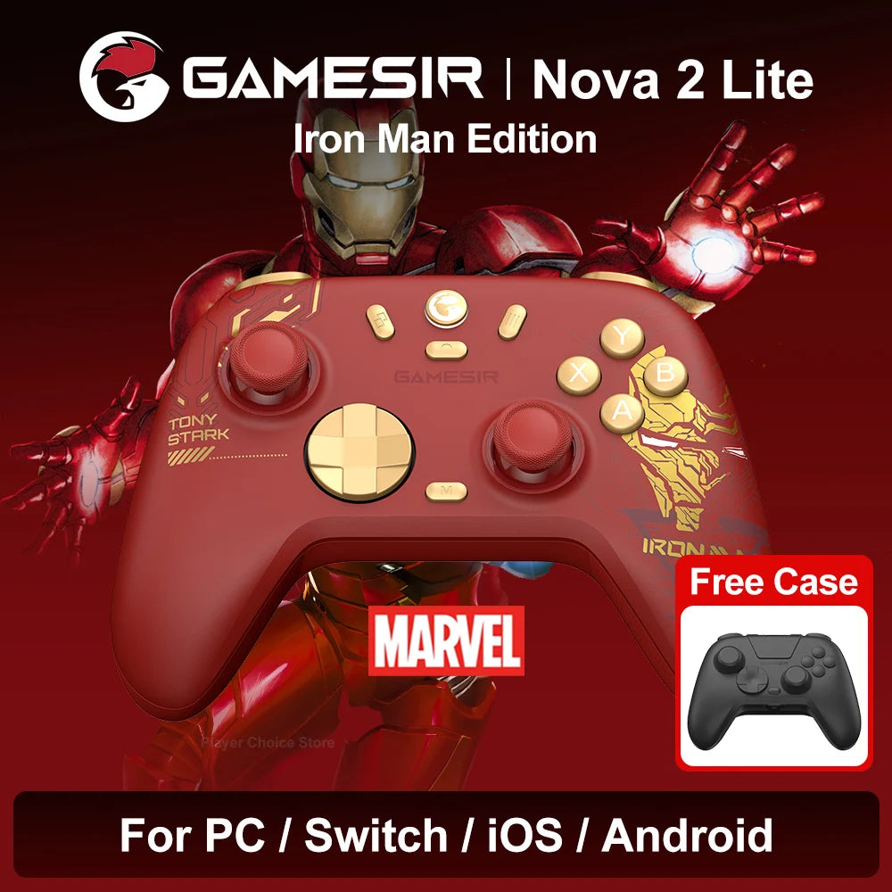 GameSir Nova 2 Lite Iron Man Edition Wireless Controller for PC Switch 2/1 Steam iOS Android Gamepads Hall Effect Joysticks Vue