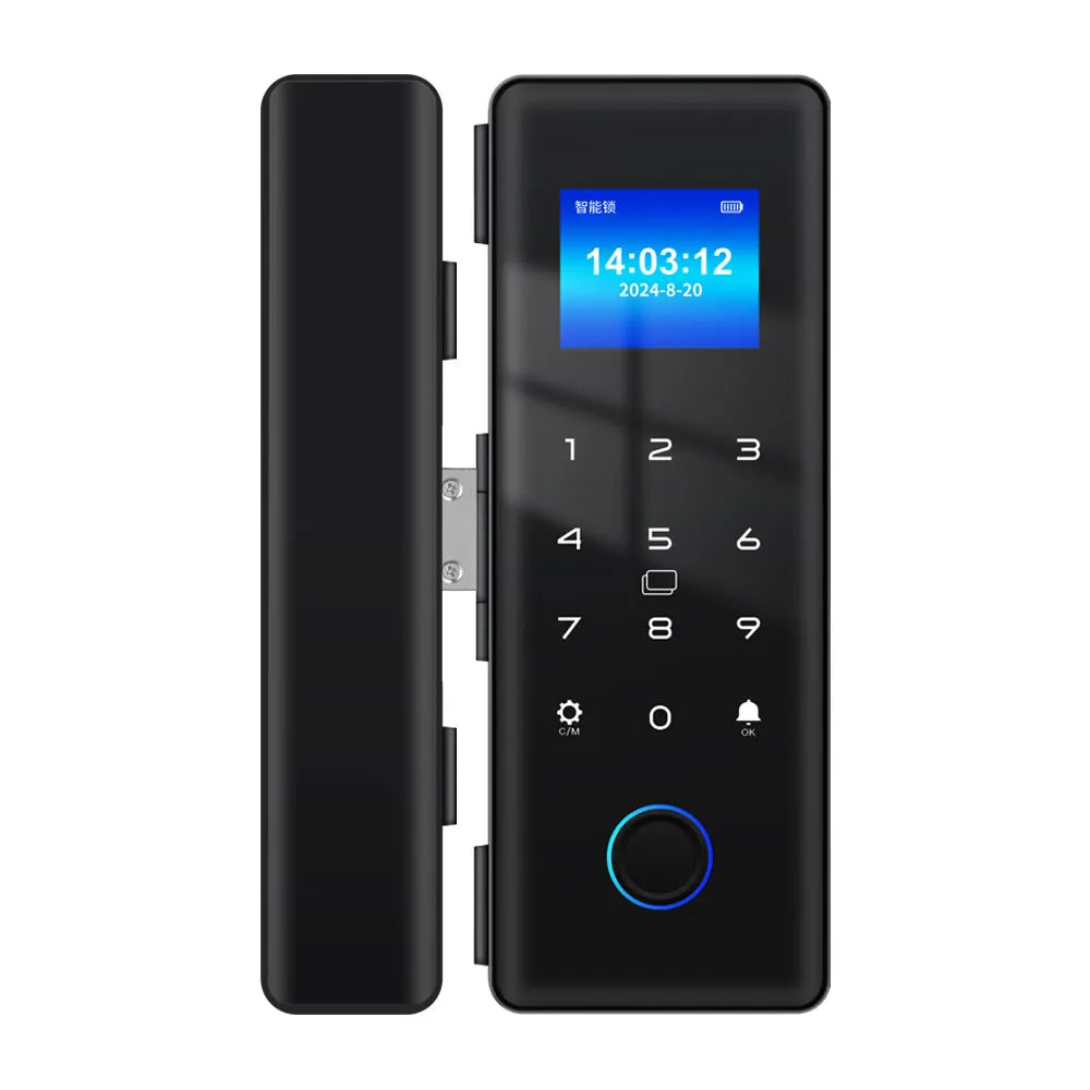 IP54 Waterproof Bluetooth Fingerprint Electronic Glass Door Lock Supports Remote Control and Tuya App Smart Door Lock Vue