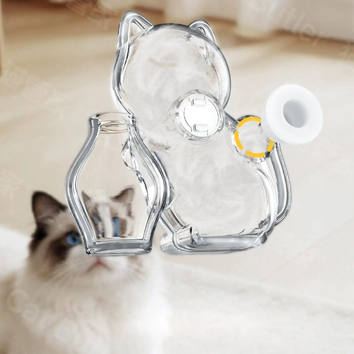 Transparent Magnetic Cat Hair Collector Case Pet Memorial Case Holder for School Dorm Commuting Apartment Friends Teens Vue