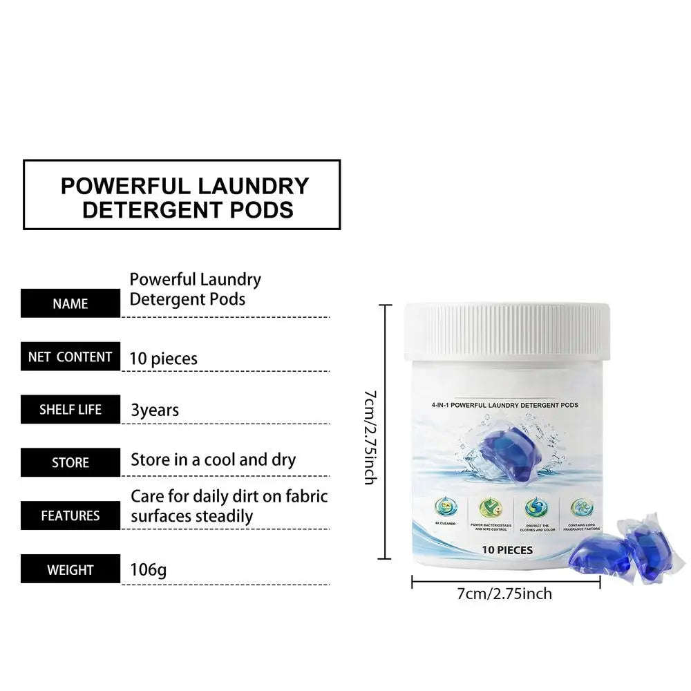 4in1 Laundry Stain Remover Pods, Portable Washing Machine Detergent Pacs, Multi-Use Cleaning Pods for Home Travel Business Trip Vue A