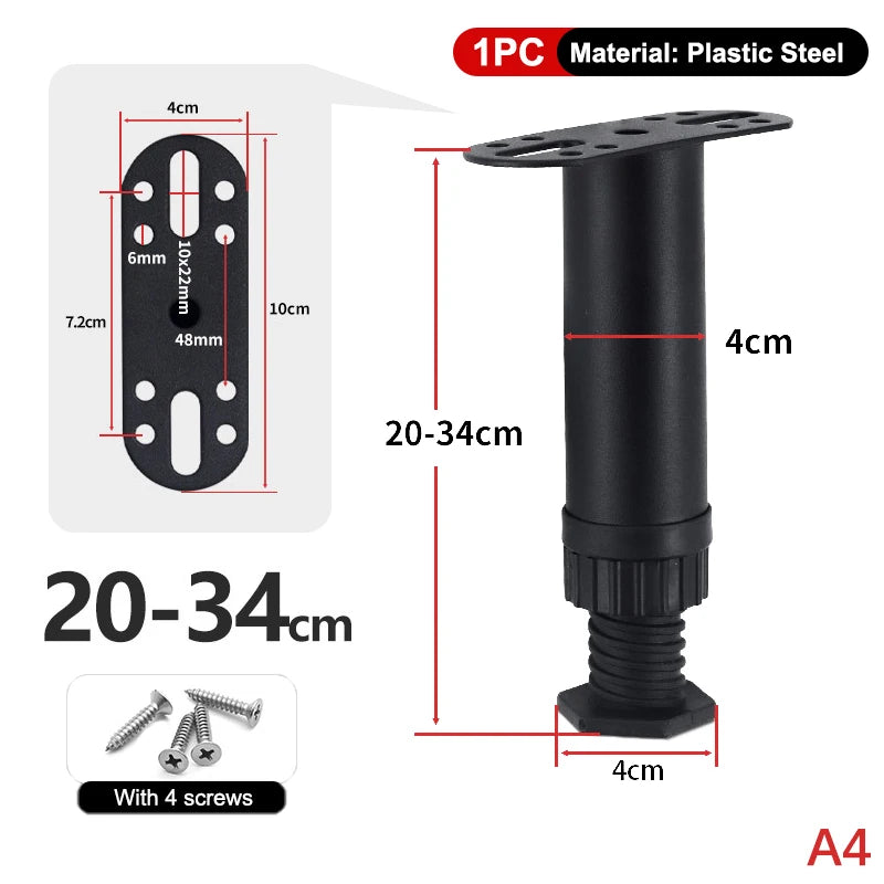 Telescopic Adjustable Bed Beam Support Furniture Legs Load Bearing Non-Slip Noise Reducing Base For Sofas, Bed Frames, Tables Vue A4