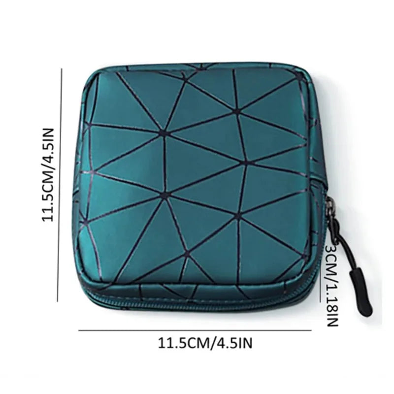 Sanitary Napkin Storage Bag Leather Waterproof Feminine Period Bag with Zipper for Teen Girls Women Small Makeup Pouch Wallet Vue