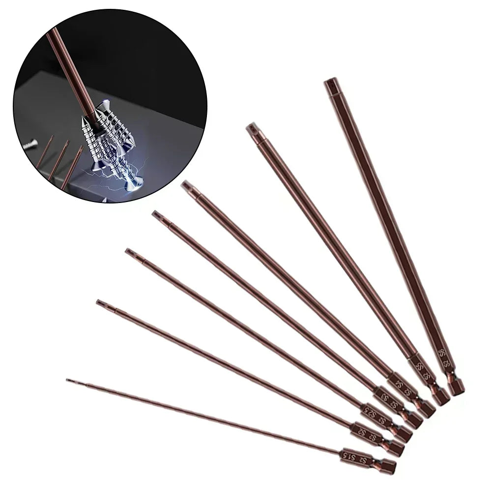 150mm Magnetic Hex Screwdriver Bits – Alloy Steel, 7 Sizes Hex Screwdriver Bits Vue