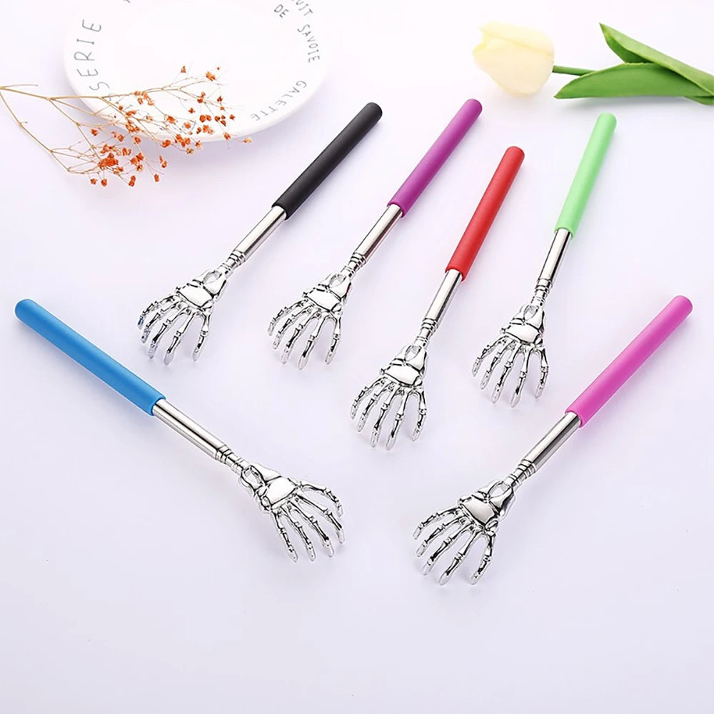 Portable Telescoping Stainless Steel Back Scratcher Rubber Grip Handle Anti-Itch Relief Body Massager Relaxation Xmas Present Vue