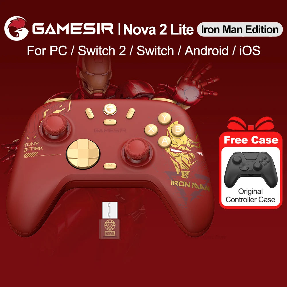 GameSir Nova 2 Lite Iron Man Edition PC Gamepad Wireless Controller for Windows iOS Android Mobile Steam Switch 2&1 Controle Vue Iron Man Edition
