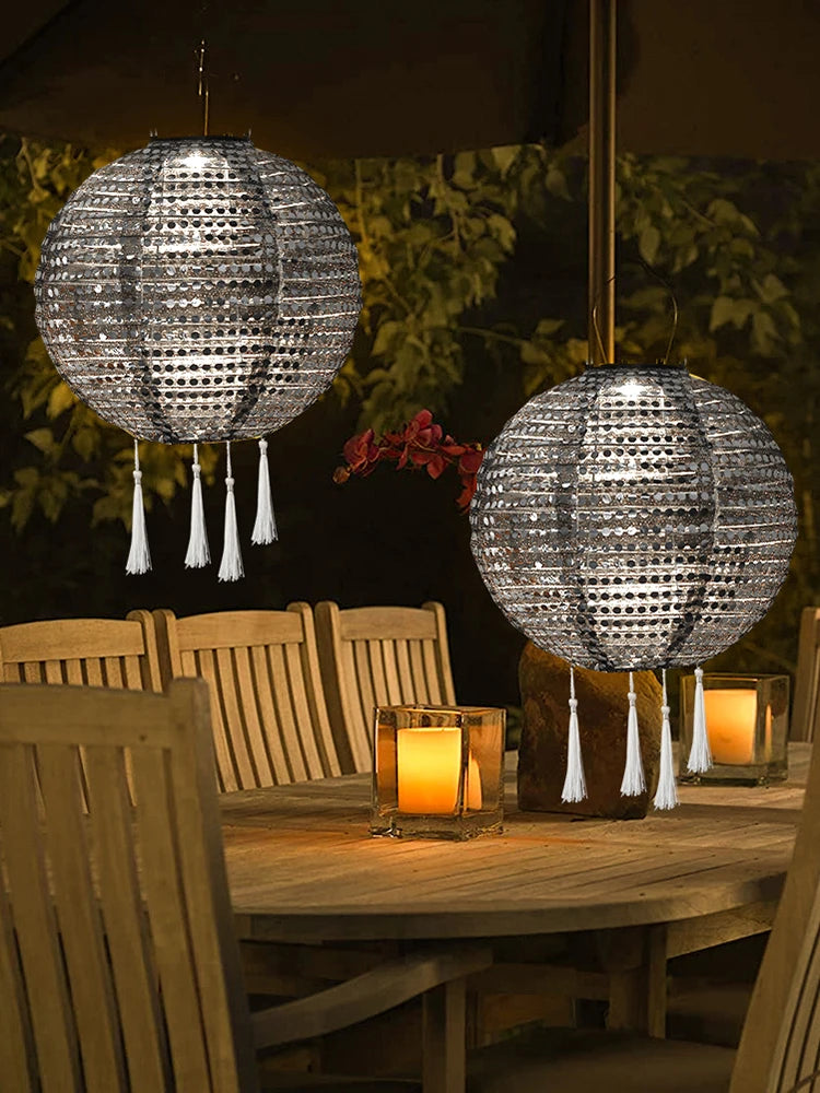 Solar Sequin Retro Lantern – Outdoor Waterproof LED Garden Light Solar Garden Lantern Vue