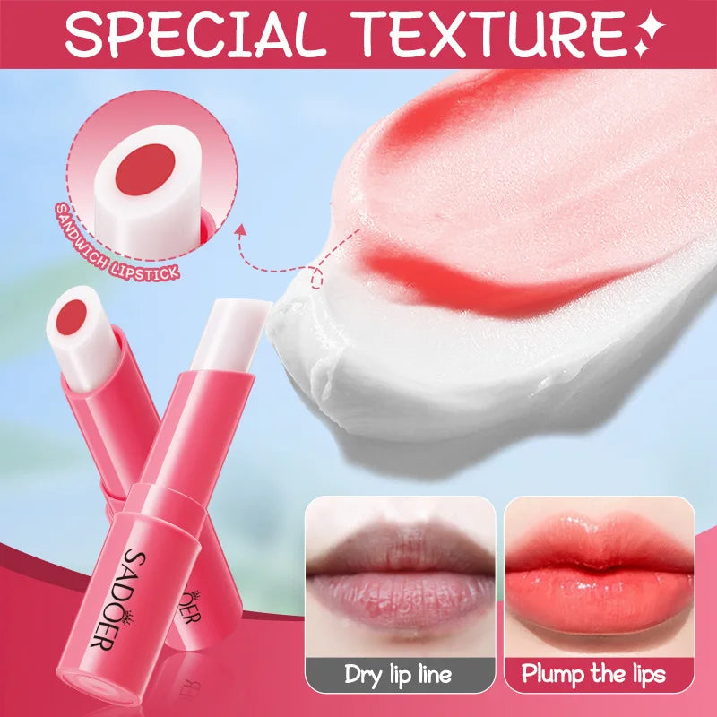 Color-Changing Hydrating Lip Balm, Moisturizing and Hydrating Lip Balm That Changes Color with Temperature, a Moisturizing Touch for Your Lips, the Color Will Change According to the Temperature of Your Lips, Delicate Care fo Vue
