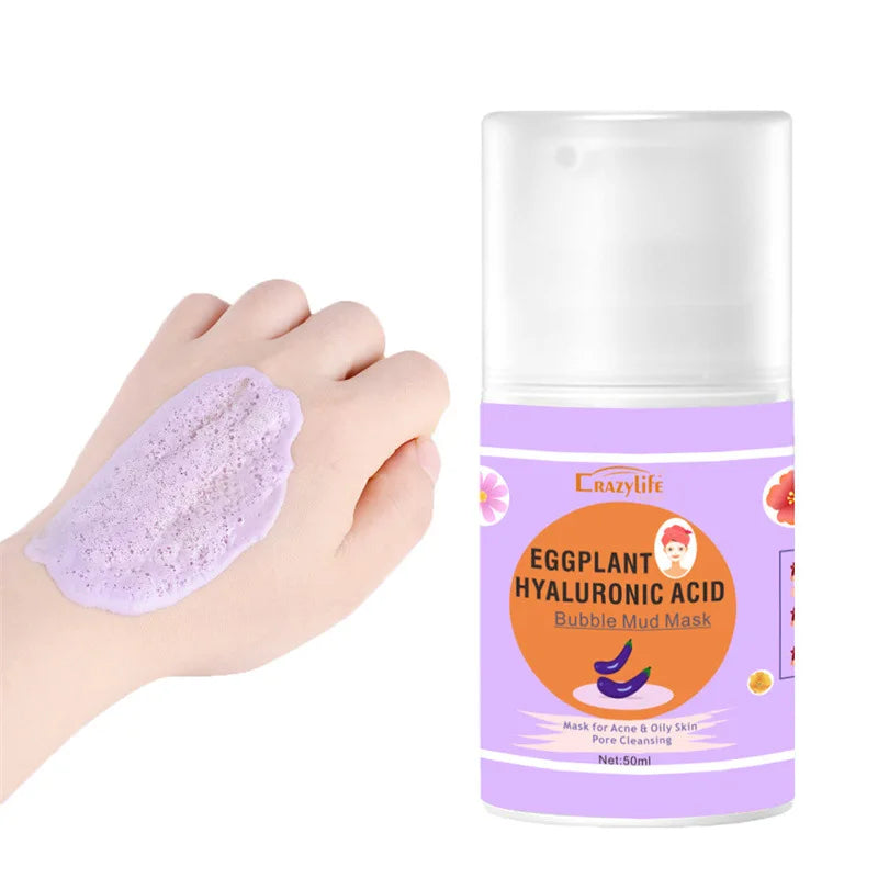 Eggplant Solid Cleansing Mask Smear Type Mud Film Deep Cleansing Face Skin Oil Control Moisturize Shrink Pores Beauty Skin Care Vue