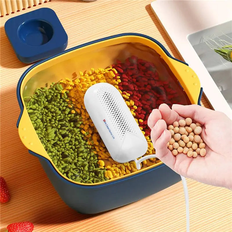 ABKW-2X Fruit And Vegetable Washing Machine Fruit And Vegetable Cleaner Device USB Food Purifier Cleaning Gadgets White Vue