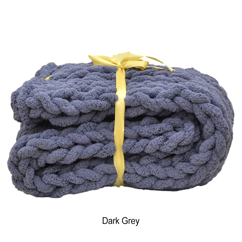 Chunky Knit Throw Blanket – Hand-Knitted, Multiple Colors Chunky Knit Throw Vue