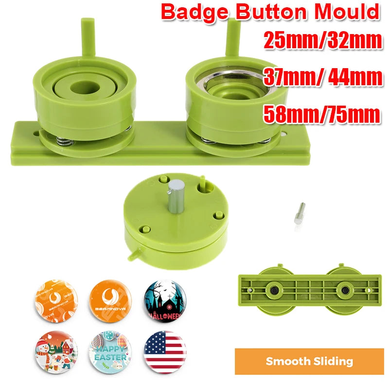 25mm 32mm 37mm 44mm 58mm 75mm Button Badge Maker Machine Interchangeable Die Mould Round Badge Punching Die Button Maker Machine Vue 44mm