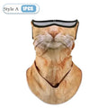 1-20PCS Summer Lce Silk Breathable Bandana Cycling Running Scarf Riding Hiking Sports 3D Animal Face Mask Scarf Neck Protection Vue Style A-1PC
