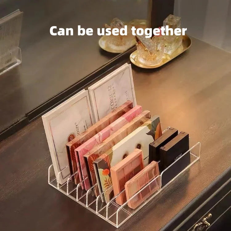 Acrylic Eyeshadow Palette Makeup Organizer 7-Section Makeup Palette Organizer Cosmetics Storage Holder for Eyeshadow Palettes Vue