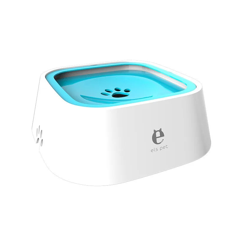 Anti-Splash Pet Water Bowl Dog Cat Drinking Bowl Non-Wetting Mouth Floating Water Bowl Anti-Slip Anti-Tip Pet Bowl Vue blue