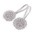 Flower Shape Magnetic Curtain Holdback Clips Magnet Fastening Sparkling Crystal Curtain Tieback Fasteners Attractive Design Vue Silver