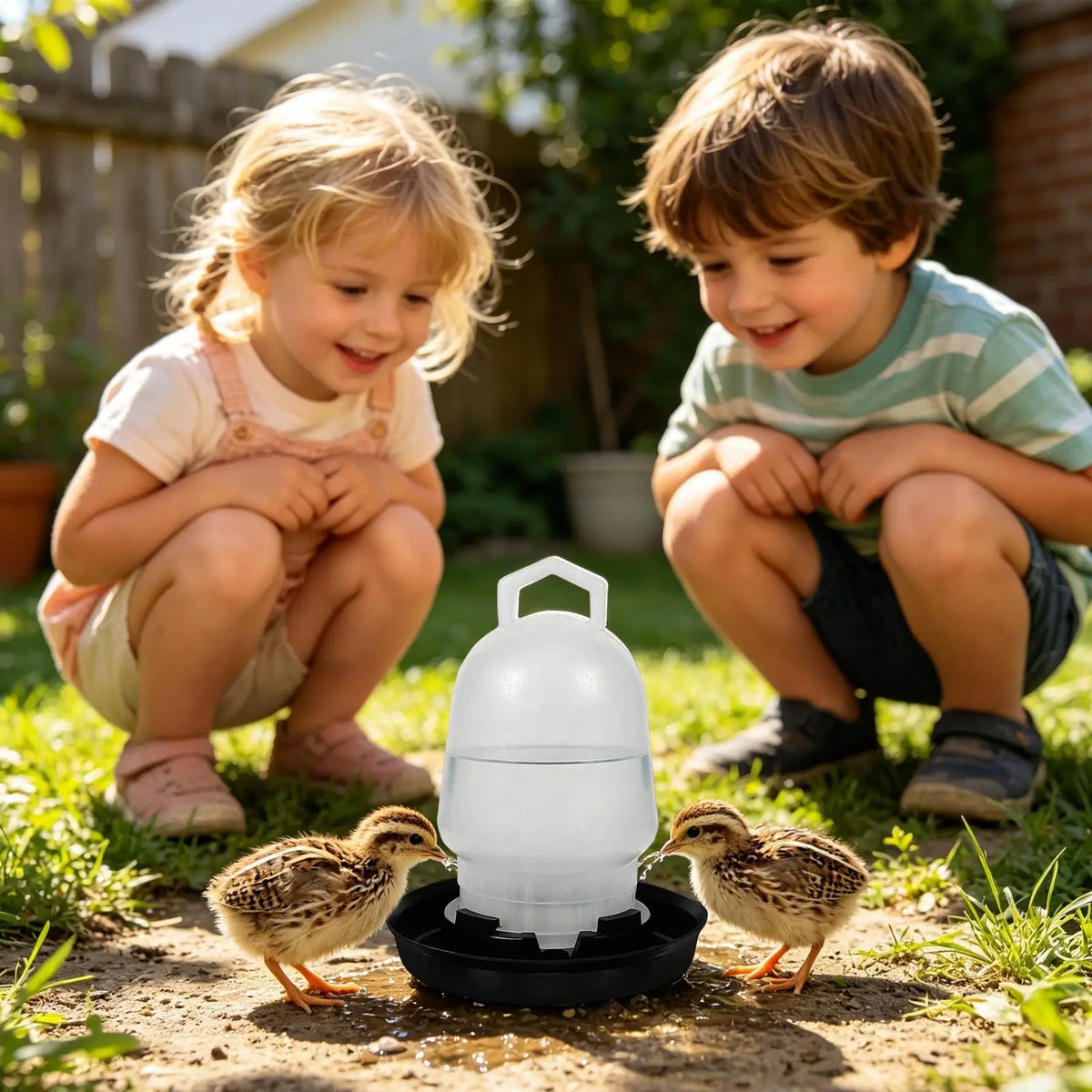 Automatic Chicken Waterer Poultry Drinker for Duck Goose Pigeon Quail Livestock Coop Farm Feeding Drinking Vue