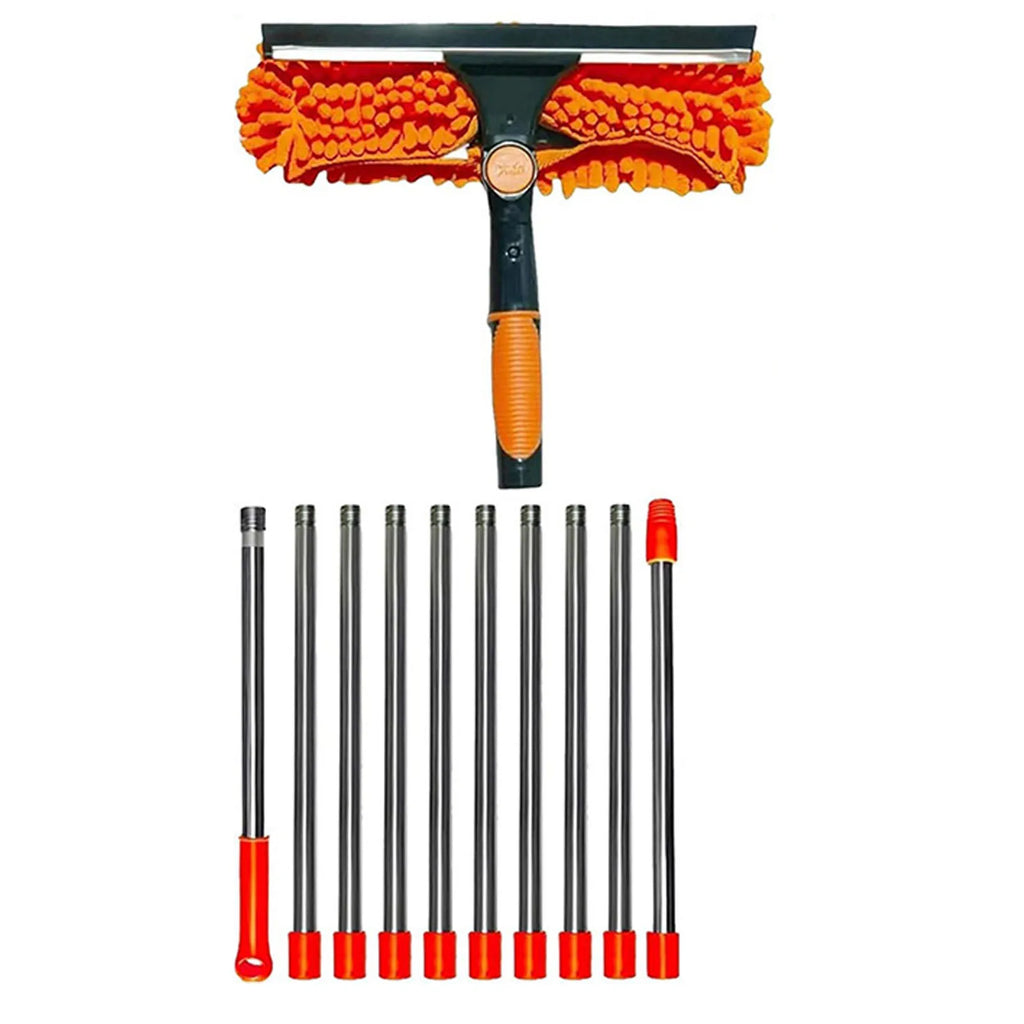 2-in-1 Glass Cleaning Artifact 4m Long Reach Glass Wiper for Wet and Dry Use Easy to Clean Glass Double-sided Scraper Window Vue B China Mainland