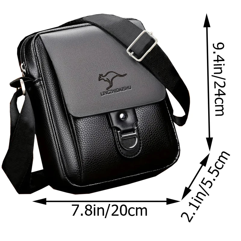 Men's Multi-color Leather Crossbody Bag Versatile Casual