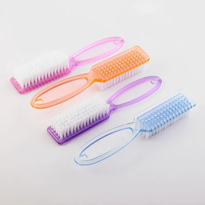 New 1 PC Nail Cleaning Brush Long Handle Brush Square Head Nail Cleaning Dust Nail Brush Tool Vue