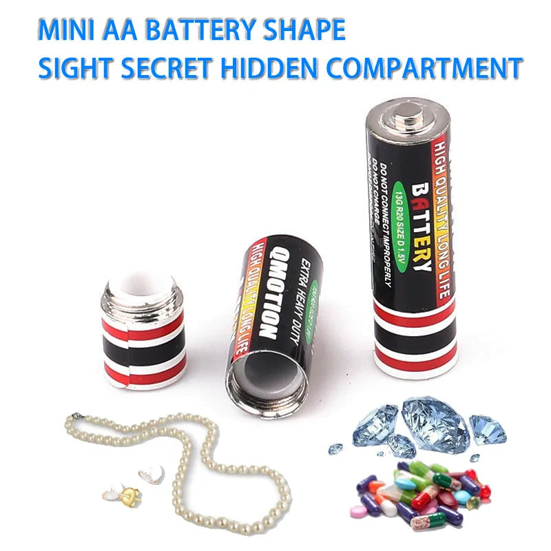 Mini Sight Secret Hidden Compartment 48mm Dry Cell Battery AA Empty Case Hide Cash Jewelry Pills For Home Travel Outdoor Safe Vue