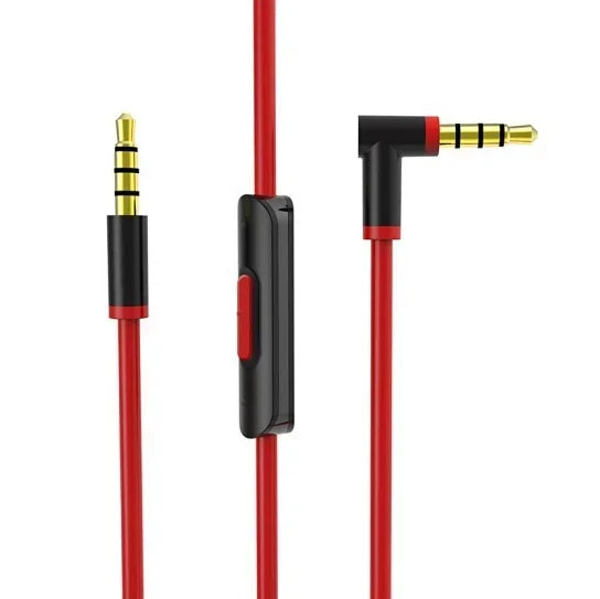 Aux Cable For Beats Solo/Solo HD/Mixr/Solo2/Solo3/Studio/Pro Heaset Replacement 3.5mm Jack AUX-Cable Vue Black and Red