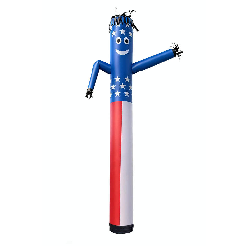20-Foot Waving Inflatable Tube Man – Patriotic Stars & Stripes Inflatable Tube Man Vue