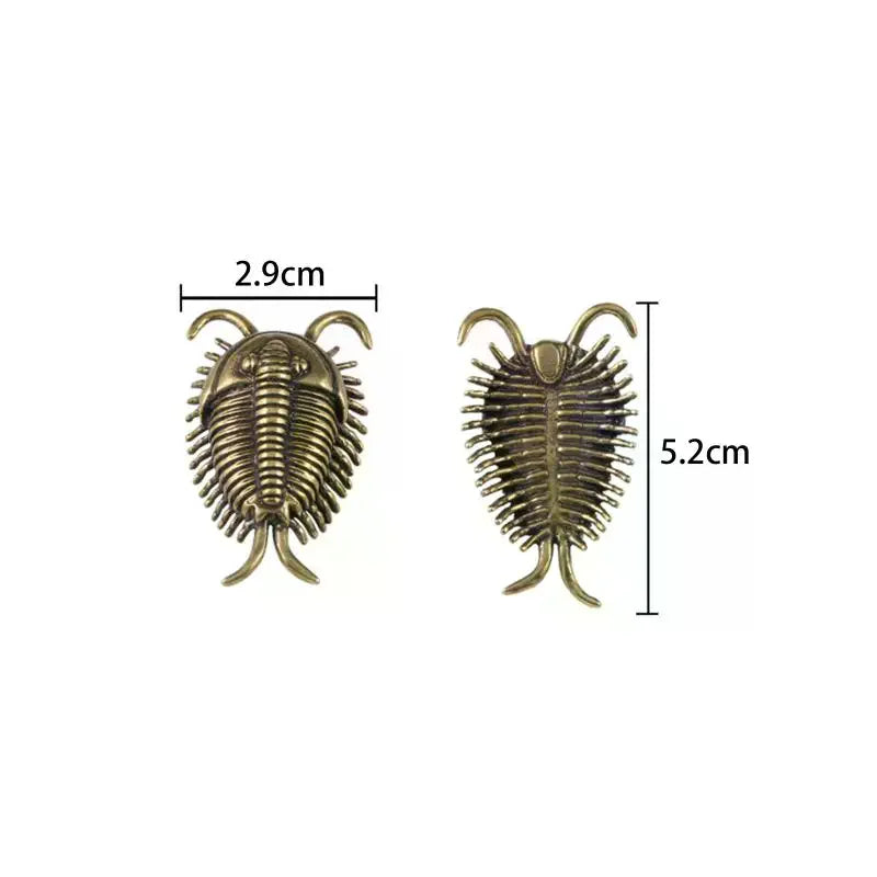 Cambrian Brass Trilobite Insect Ornament Retro Style Desk Accessories Tea Pet Unique Collectible for Office Home Decor Vue