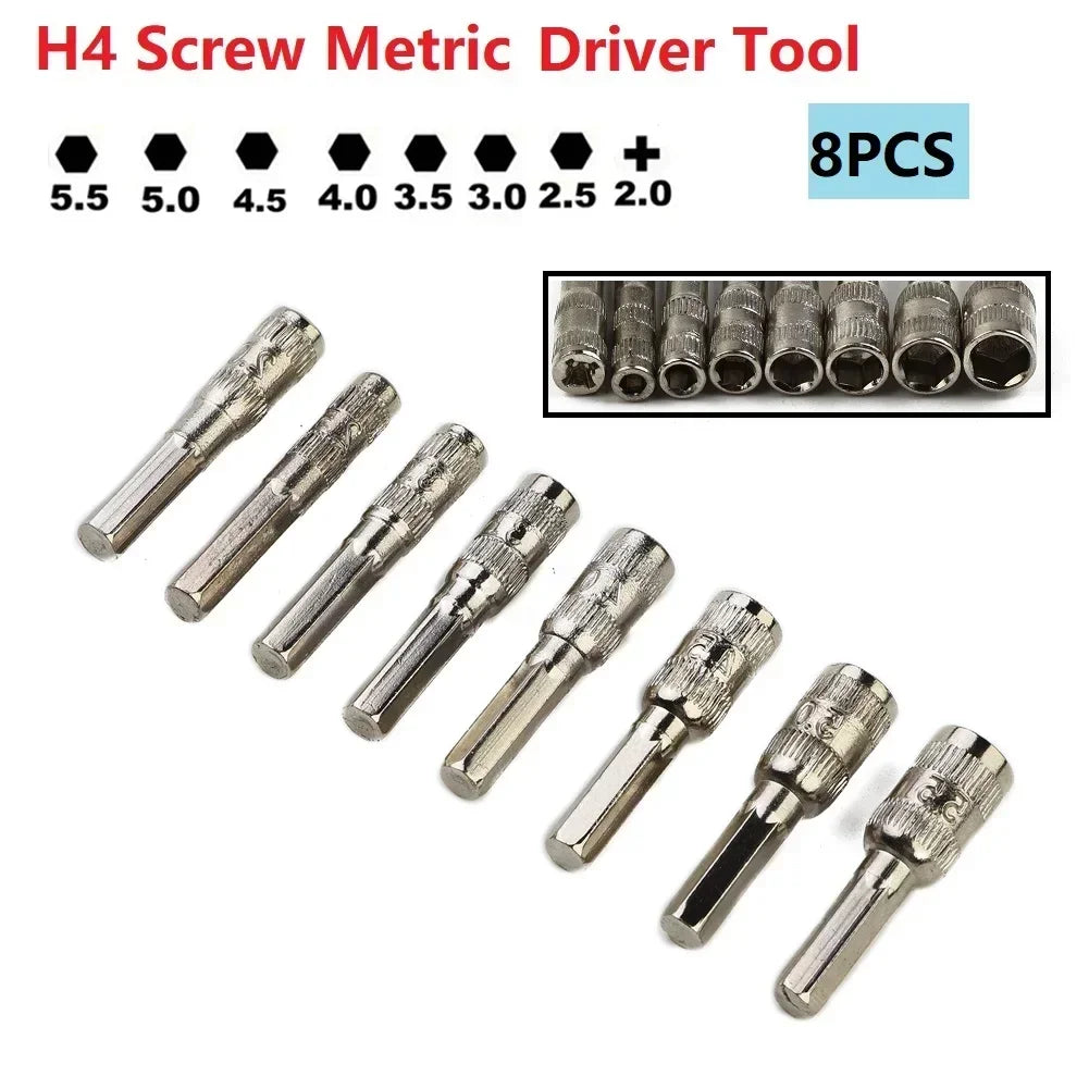 8-Piece Hex Nut Driver Bit Set | H4 Hex Shank Socket Bits Nut Driver Bit Set Vue
