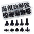 200pcs 6*6 Size Key Switch Kit Tactile 4 Feet Tact Push Button Switch PCB Mixed Touch Buttons Universal Switch Vue Beige
