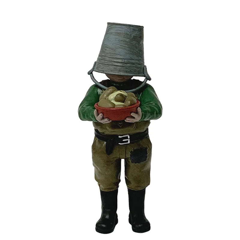 12cm Game Reanimal Character Figurine Iron Bucket Model Toy Collectible Figure Display Model Toy Gift Vue 12cm- no box