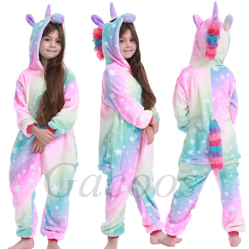 Kigurumi Onesie Kids Capybara Pajamas For Children Christmas Blanket Sleepers Baby Costume Winter Boy Girl Cat Jumspuit Vue starry sky 11-12T (130-145cm)
