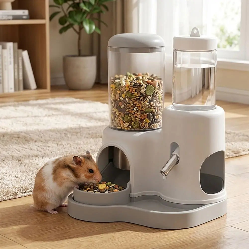 Leak-Proof Hamster Water Dispenser Large Capacity Rolling Ball Automatic Feeder Detachable Base No Drip Food Dispenser Vue