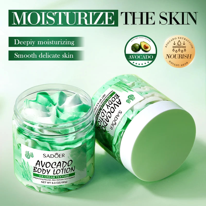 180g Avocado Body Lotion, Containing Niacinamide, Avocado Fruit Extract and Other Skin-Beneficial Ingredients, Refreshing and Moisturizing, Smooth and Delicate, Suitable for Various Skin Types. The First Choice for Daily Skin Vue