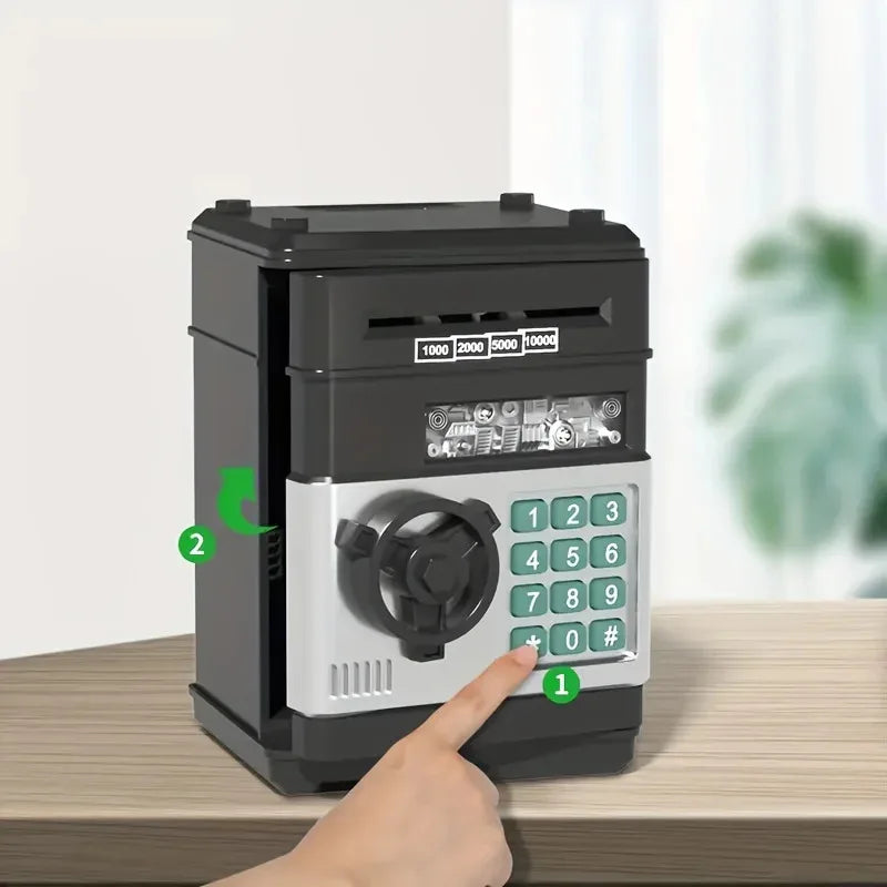 Kids ATM Piggy Bank Mini Safe with Password Lock & Coin Counter Kids Coin Bank Vue