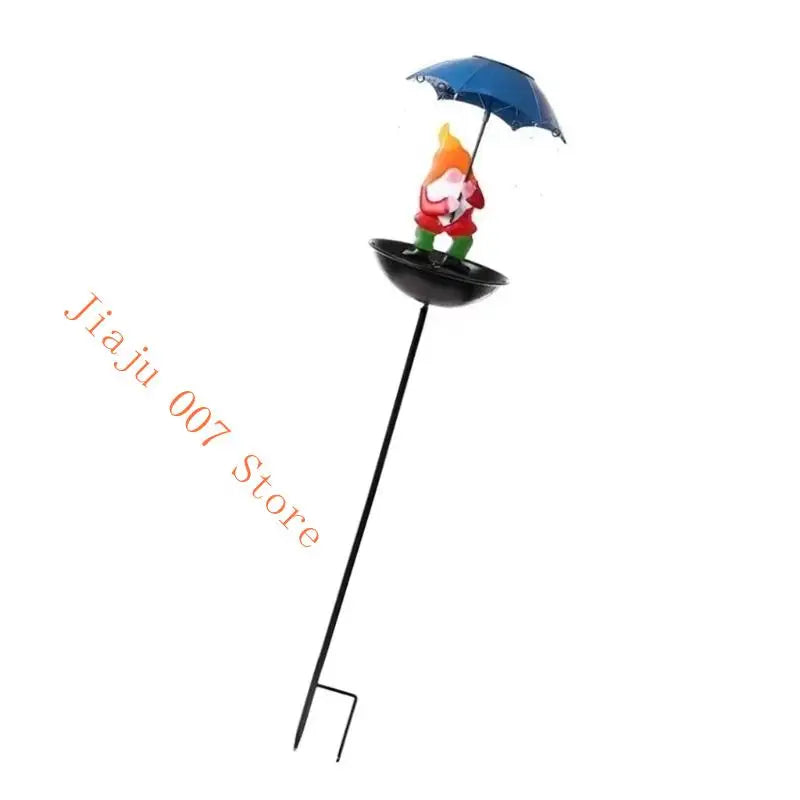 Solar Frog Bird Feeder with LED Light & Garden Ground Spike Solar Garden Ornament Vue