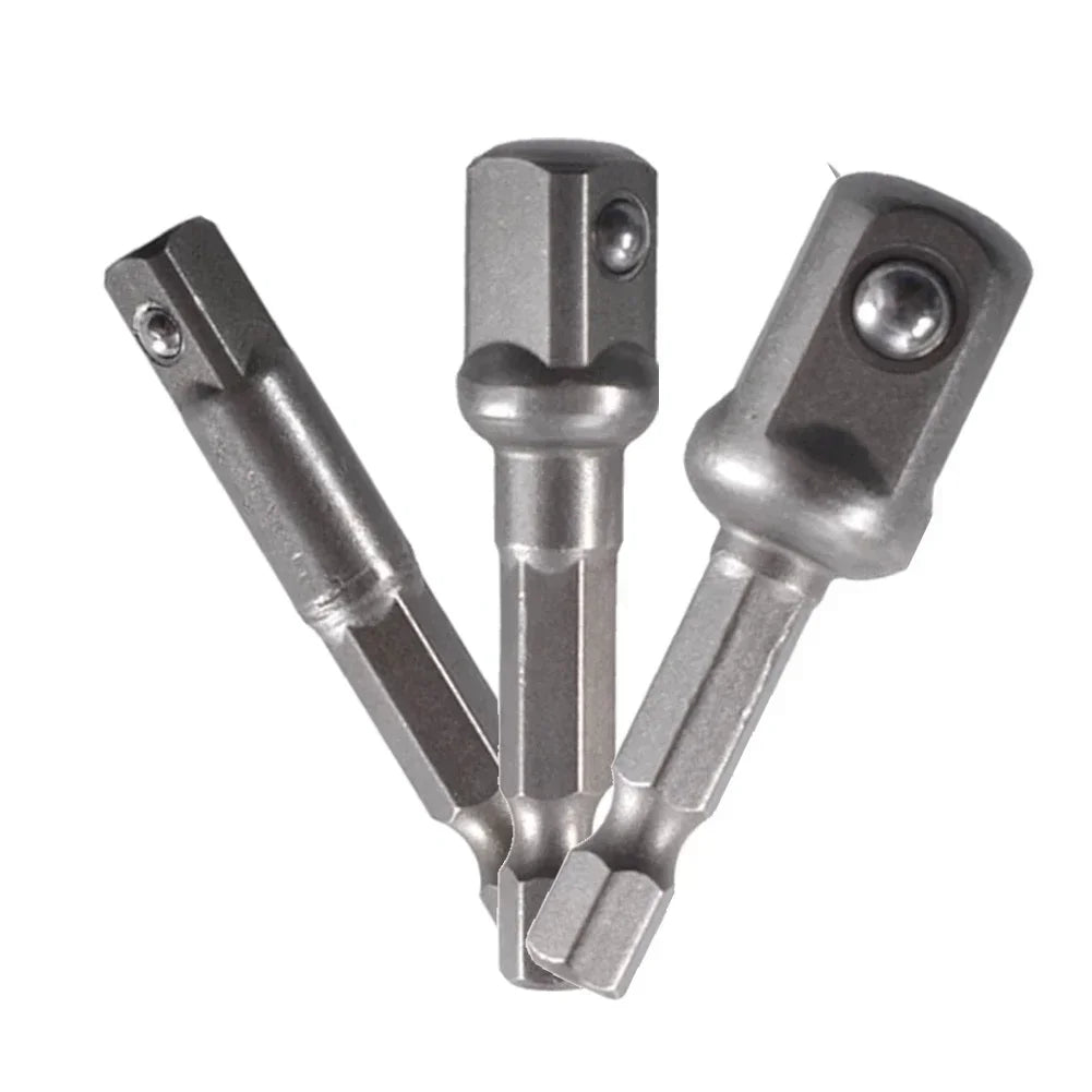 Drill Socket Adapter 1/4" 3/8" 1/2" Extension Bar Set Drill Socket Adapter Vue