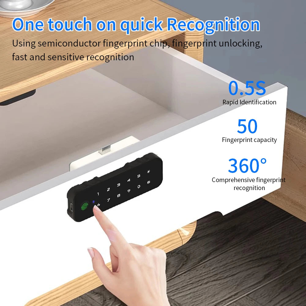 Support Tuya App Life Drawer Induction Cabinet Fingerprint Lock RFID Card Lock Wardrobe Furniture Hotel Sauna Cabinet Lock Vue
