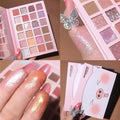 24 Colors Strawberry Girl Eyeshadow Palette Glitter Pearlescent Eyeshadow Waterproof Eye Pigment Plate Makeup Female Cosmetics Vue 24Color Piggy