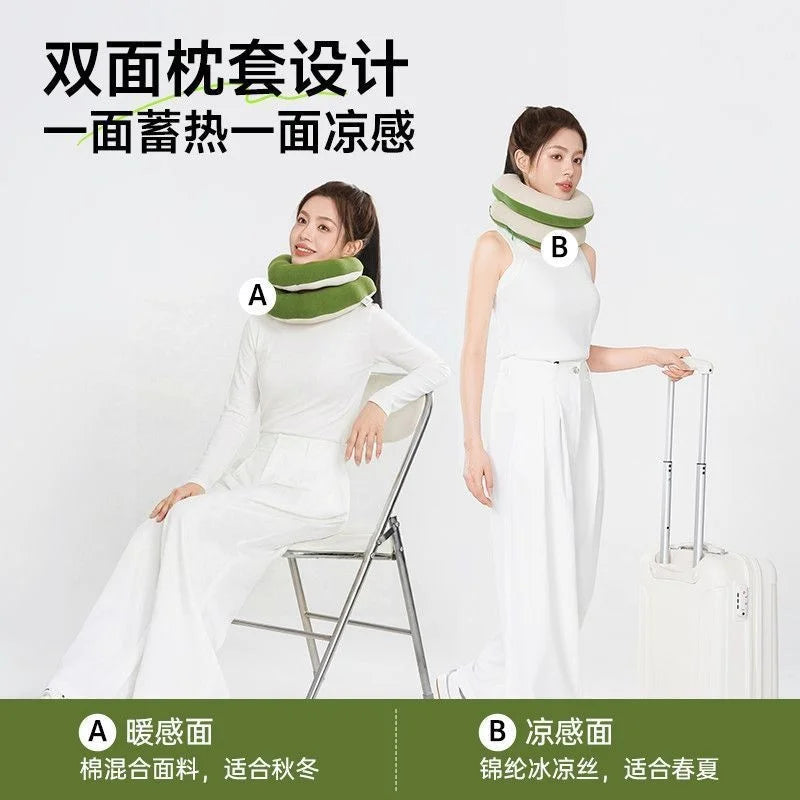 360 Degree Adjustable Portable Neck Pillow Multifunctional Travel Support Foldable Backpack Integrated Design Plane Train Car Vue