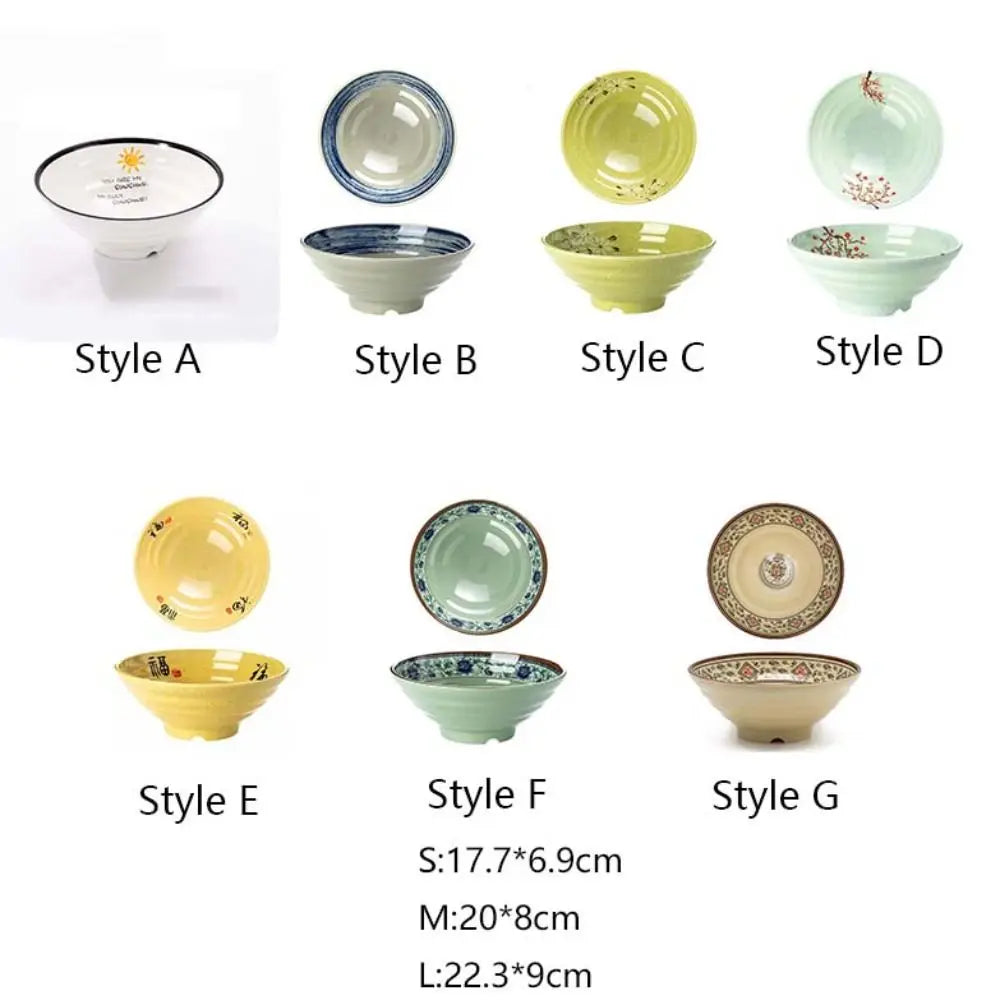 Commercial Imitation Ceramic Melamine Ramen Bowl Japanese-style Large Capacity Noodle Bowl Anti-fall Soup Bowl Hotels Vue