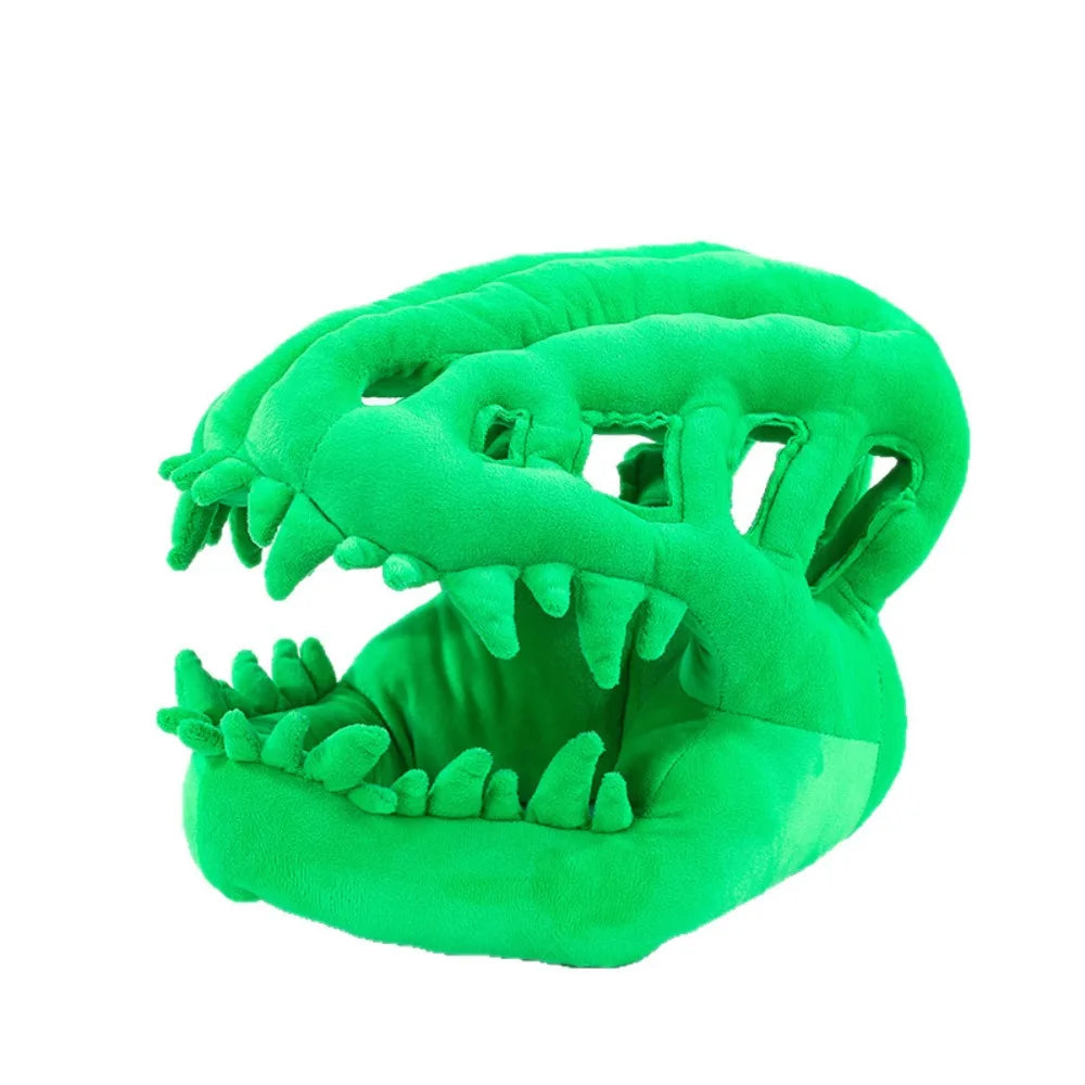3D Dinosaur Skeleton Plush Toys Funny Novelty Dinosaur Skeleton Cos Props Comfortable Soft Dinosaur Skeleton Costume Set Vue Green-35cm