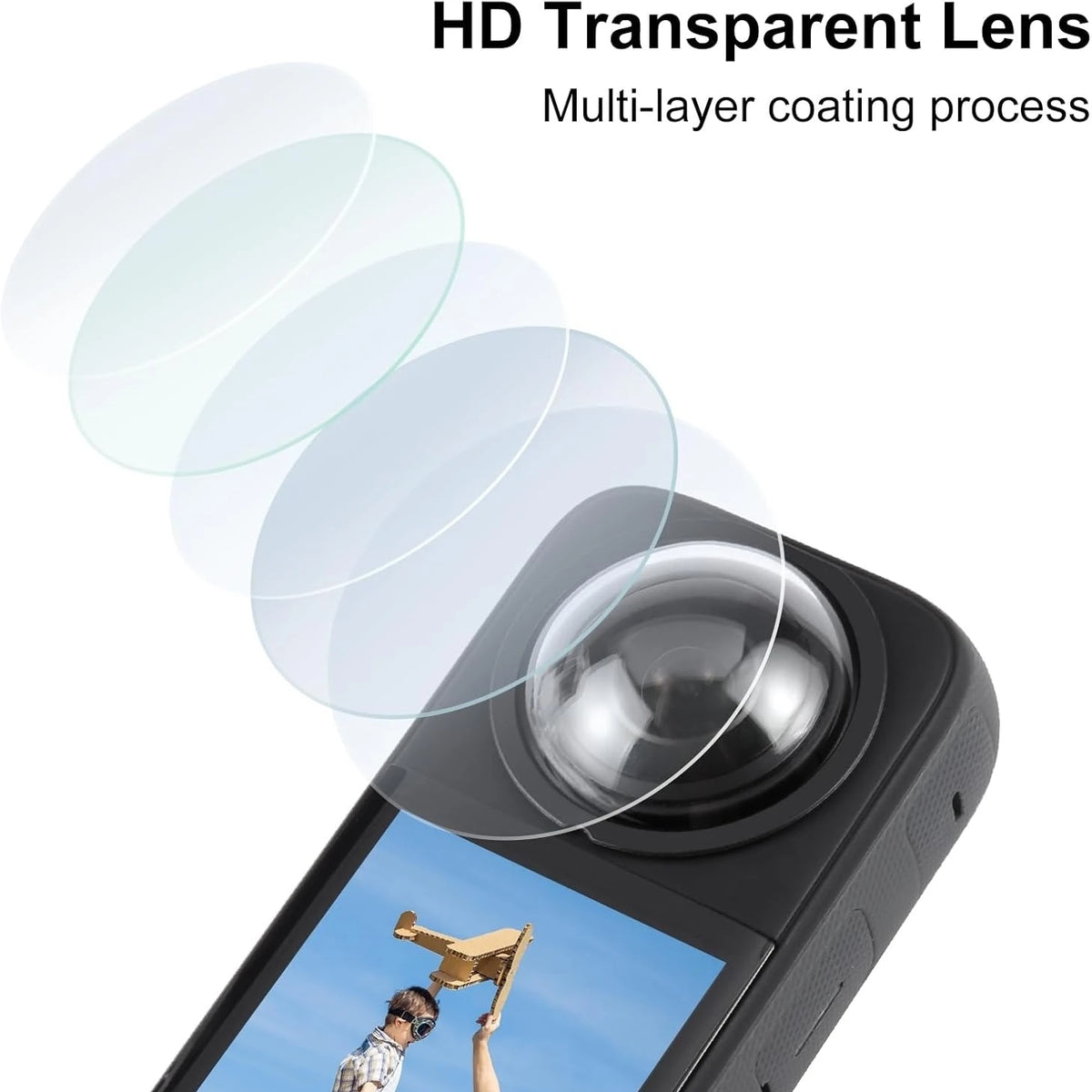 For Insta360 X3 Lens Protector Dual Lens Guards Protective PC Cover Sticky Waterproof Accessories Vue