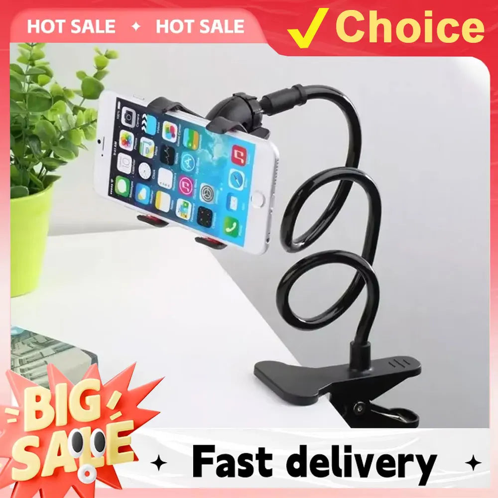360 Clip Mobile Phone Holder Stand Portable Flexible Lazy Bed Desktop Bracket Smartphones Desk Bed Mount Stand Base Support 70cm Vue