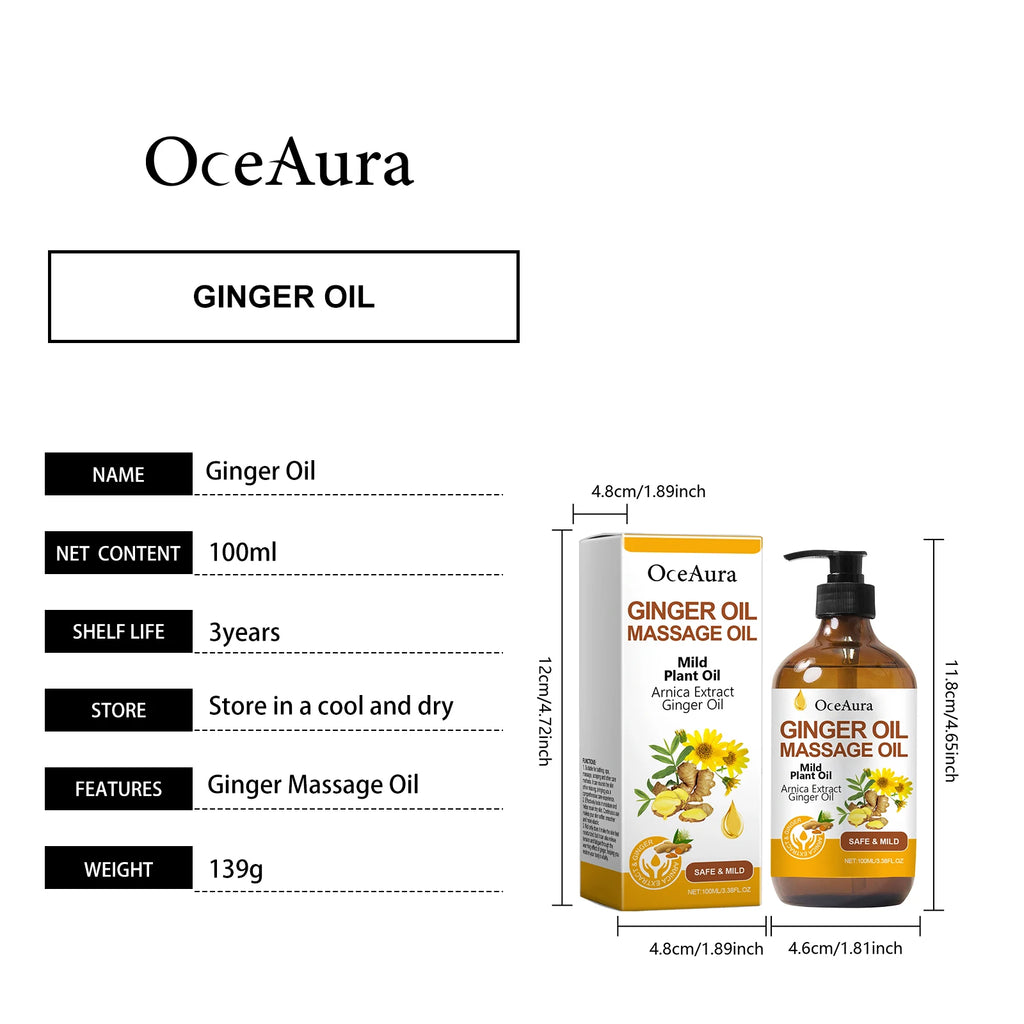 Body Relaxing Essential Oil Ginger Massage Oil Improve Rough Dry Skin Relieve Muscle Fatigue Body Nourishing Soft Care Vue