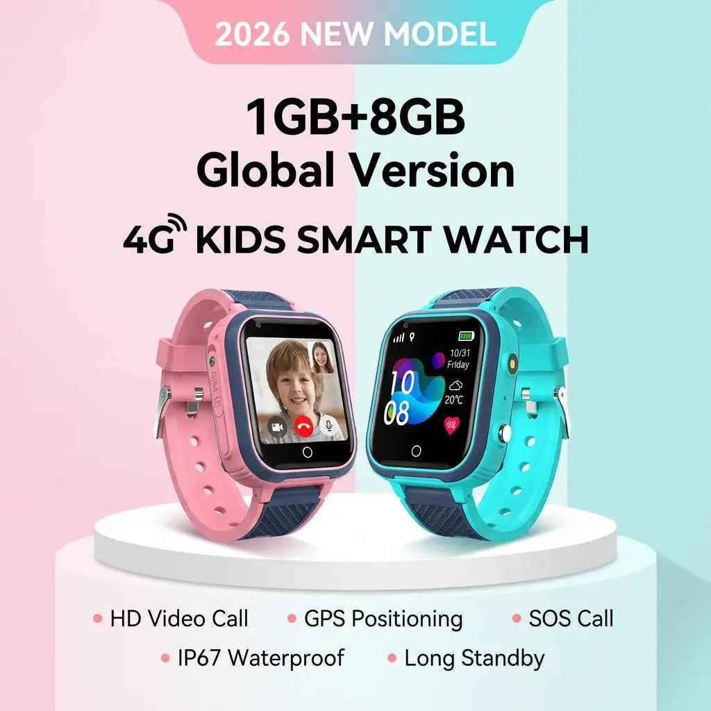 2026 New Smart Watch Kids 4G GPS WIFI Video Call SOS Child Smartwatch Camera Monitor Tracker Location Phone Watch Boy Girl Gifts Vue