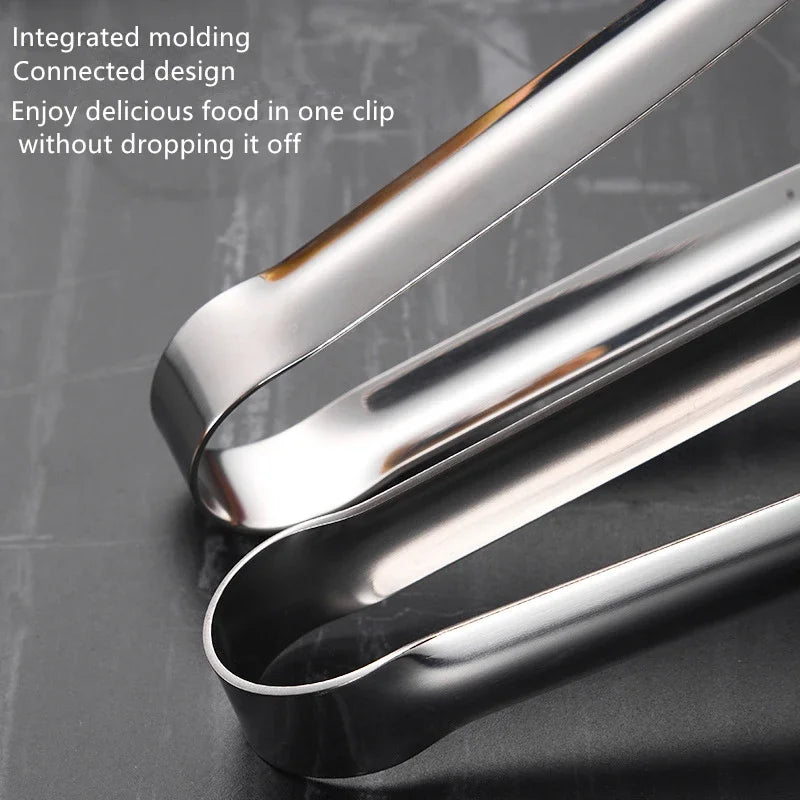 Grill Tongs Food Stainless Steel Clip BBQ Steak Clip Bread Tong Cooking Utensils Party Non-Slip Kitchen Gadgets Accessories Vue