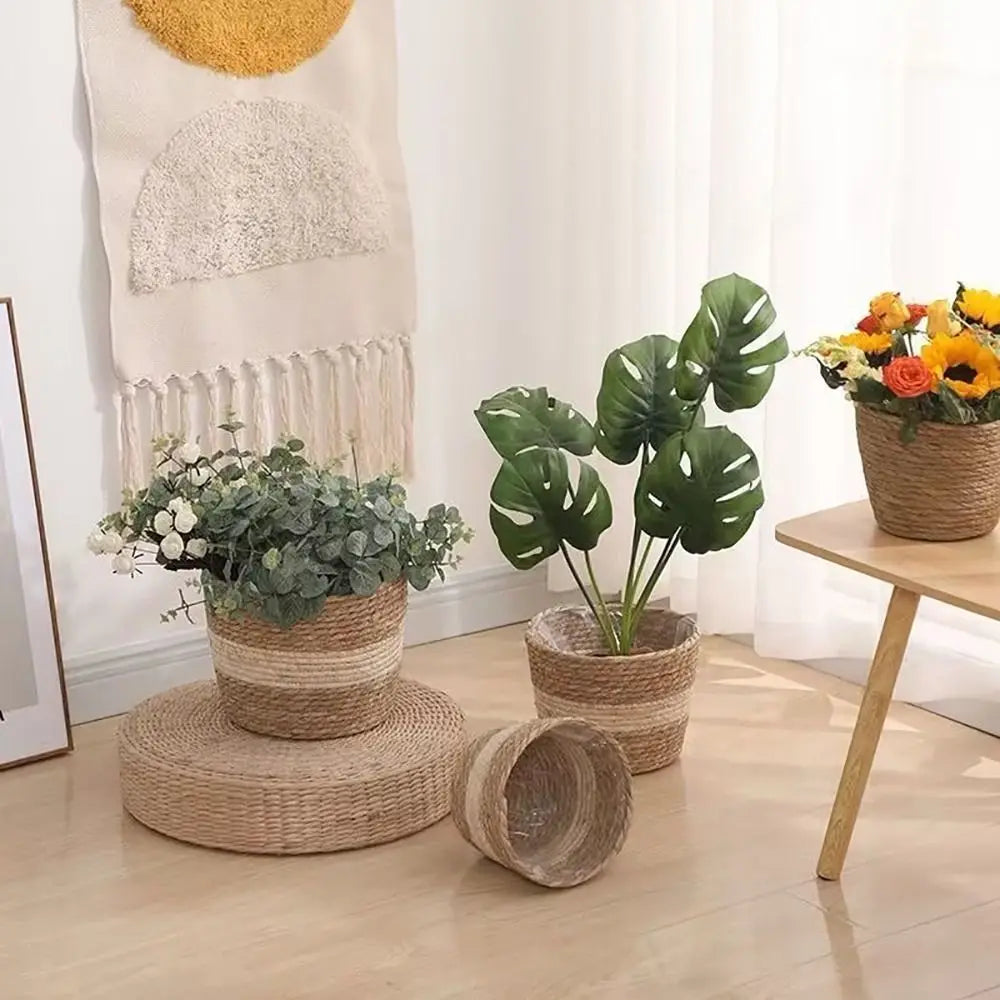 Garden Terraces Flower Pot Basket Planter Furniture Decoration Grass
