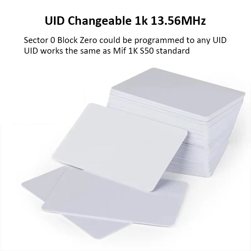 10pcs UID IC Card Changeable Smart Keyfobs Clone Card for 1K S50 RFID 13.56MHz Access Control Block 0 Sector Writabl Vue